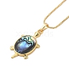 Rack Plating Natural Paua Shell Pendants Necklace NJEW-B104-01J-01G-1