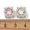 Brass Micro Pave Cubic Zirconia Beads KK-U037-05P-3