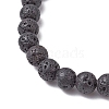 Natural Sodalite with Natural Lava Rock Beaded Stretch Bracelets for Women BJEW-JB11130-03-4