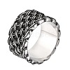 Knitted Textured 304 Stainless Steel Finger Rings FS-WG9203F-01-2