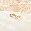 304 Stainless Steel Rhinestone Stud Earrings for Women EJEW-M068-02G-5