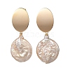 Natural Baroque Keshi Pearl Stud Dangle Earring EJEW-JE07134-3