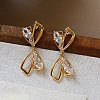 Brass Pave Cubic Zirconia Stud Earrings WGD8924-01-1