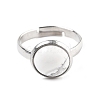 Half Round Natural Howlite Finger Rings RJEW-M062-01P-43-2