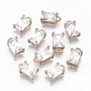 Brass Glass Rhinestone Pendants GLAA-S179-21I-RS-1