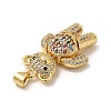 Brass Micro Pave Cubic Zirconia Pendants KK-E077-01G-05-3