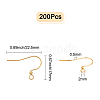 CREATCABIN 200Pcs Brass Earring Hooks KK-CN0001-34-2