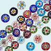 3 Strands Flat Round Handmade Millefiori Glass Beads Strands LAMP-LT0001-15C-7