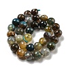 Faceted Natural Dragon Veins Agate Beads Strands G-F447-12mm-P03-3