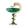 Golden Alloy Enamel Brooch Pin JEWB-Q030-14G-01-1