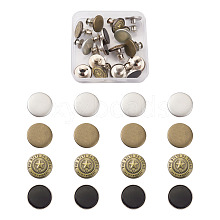 Kissitty 16sets 4 Styles Iron Button Pins for Jeans PALLOY-KS0001-07