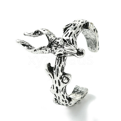 Deer Alloy Open Rings for Women RJEW-K275-44AS-1