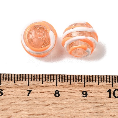 Handmade Gold Sand Enamel Lampwork Beads LAMP-B035-03F-1