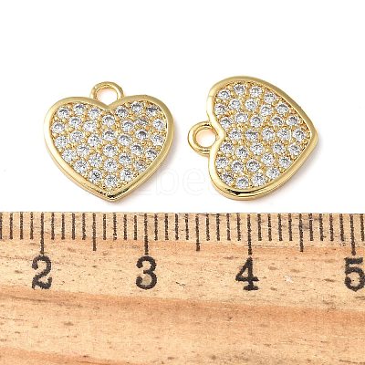 Brass Micro Pave Cubic Zirconia Charms KK-C086-07G-1