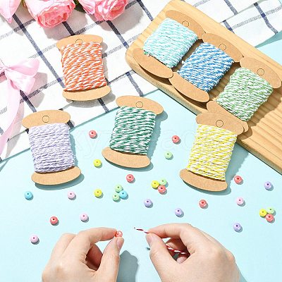 8 Rolls 8 Colors 10M Two Tone Cotton Cords OCOR-CJ0004-14-1
