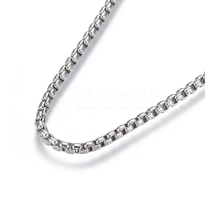 Tarnish Resistant Adjustable 304 Stainless Steel Slider Necklaces MAK-L026-05B-P-1