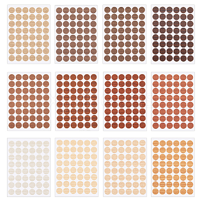 24 Sheets 12 Colors PVC Self-Adhsive Screw Holes Cover Caps Stickers DIY-FH0010-35-1