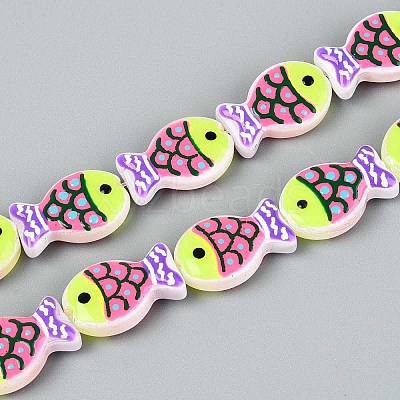 Dyed & Heated Glass Enamel Beads GLAA-T023-45F-1