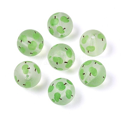 Transparent Frosted Acrylic Beads FACR-T008-03A-1