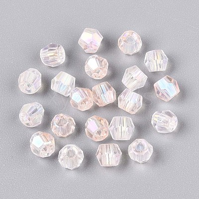 Transparent Spray Painted Glass Beads EGLA-N018-4mm-08-1