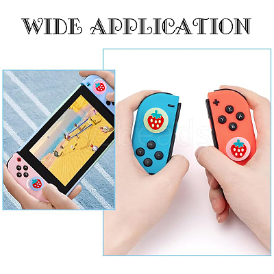 4Pcs 4 Colors Silicone Replacement Strawberry Thumb Grip Caps AJEW-GF0009-57-1