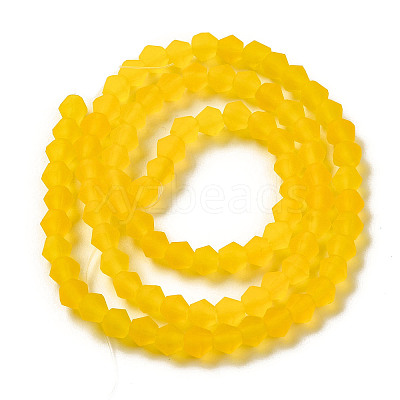 Imitate Austrian Crystal Frosted Glass Beads Strands GLAA-F029-TM4mm-B22-1