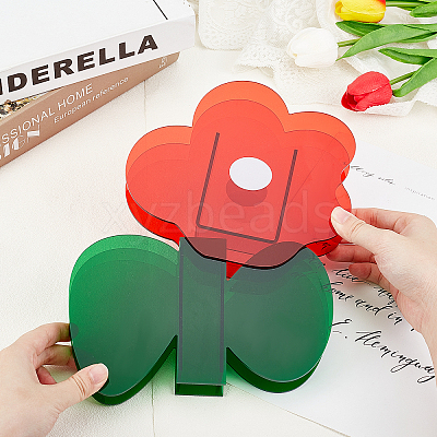Flower Shape Plastic Vase DIY-WH0227-16-1