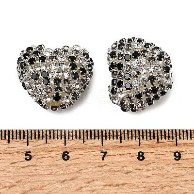 Sparkling Acrylic Heart Beads with Rhinestone Embellishment LS-OACR-NH0001-02A-06-1