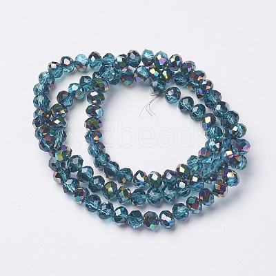 Electroplate Transparent Glass Beads Strands EGLA-A034-T6mm-Q12-1