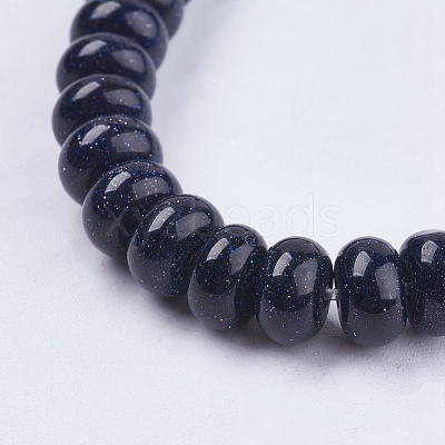Synthetic Blue Goldstone Beads Strands X-G-S105-8mm-22-1