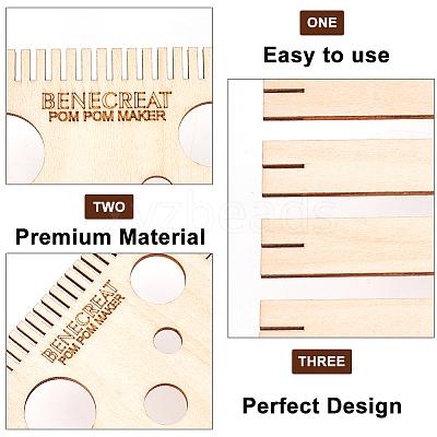 1 Set Wood Weaving Looms Kit DIY-BC0006-71-1
