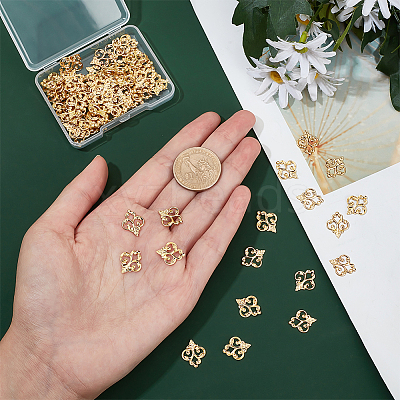 100Pcs 201 Stainless Steel Filigree Joiners Links STAS-DC0011-55-1
