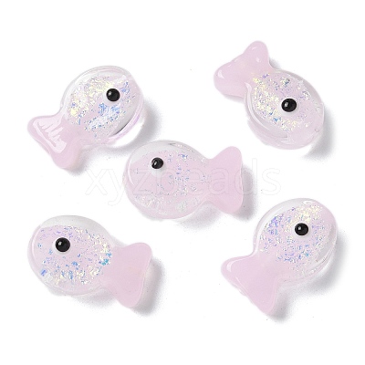 Handmade Foil Lampwork Fish Beads FOIL-Z001-01G-1