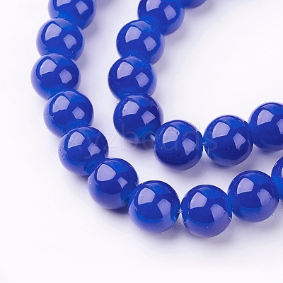 Imitation Jade Glass Beads Strands DGLA-S076-10mm-M-1