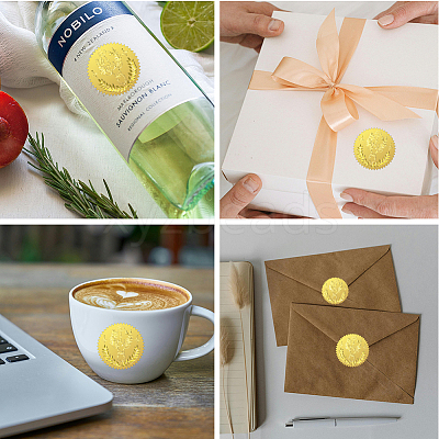 Plastic Self Adhesive Gold Foil Embossed Stickers DIY-WH0211-617-1