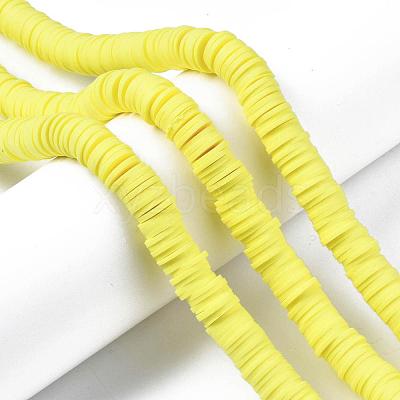 Flat Round Handmade Polymer Clay Beads CLAY-R067-10mm-22-1