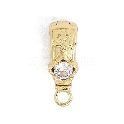 Brass Micro Pave Cubic Zirconia Donut Bails ZIRC-NH0001-02G-1