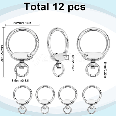 12Pcs Alloy Swivel Clasp FIND-SC0010-10P-1