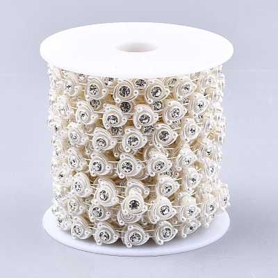 ABS Plastic Imitation Pearl Beaded Trim Garland Strand AJEW-S073-25-1