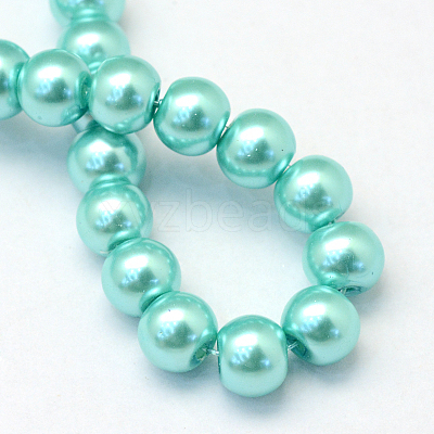 Baking Paint Pearlized Glass Pearl Round Bead Strands HY-Q003-4mm-65-1