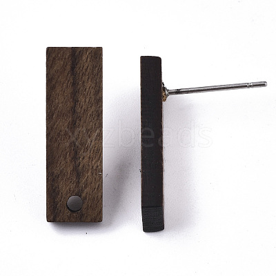 Walnut Wood Stud Earring Findings MAK-N033-009-1