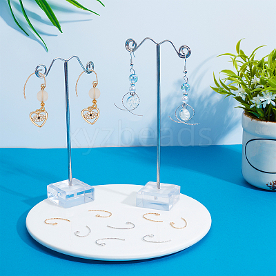 32Pcs 2 Colors Brass Earring Hooks FIND-AR0001-58-1