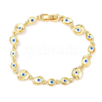 Brass Link Chain Bracelets for Women BJEW-D387-03G-02-1