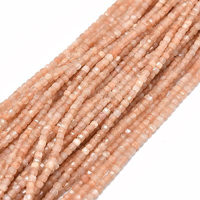 Natural Peach Moonstone Beads Strands G-E576-71-1