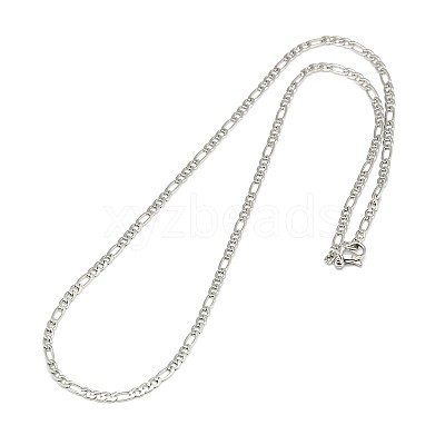 304 Stainless Steel Figaro Chain Necklace Making STAS-A028-N022-1