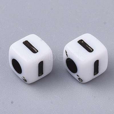 White Opaque Acrylic Beads MACR-R869-02I-1
