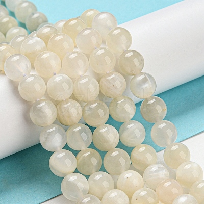 Natural White Moonstone Beads Strands G-F306-05AB-8mm-01-1