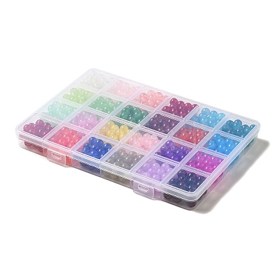600Pcs 24 Colors Baking Paint Imitation Jade Glass Round Beads DGLA-JP0001-29-8mm-1