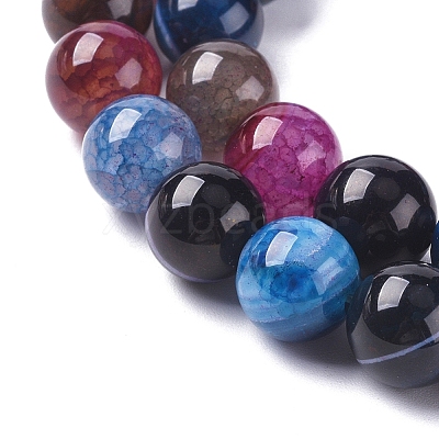 Natural Striped Agate/Banded Agate Beads Strands G-G582-10mm-53-1