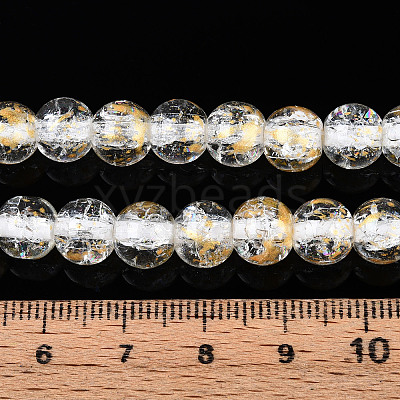 Crackle Transparent Glass Beads Strands GLAA-N030-8mm-01J-1